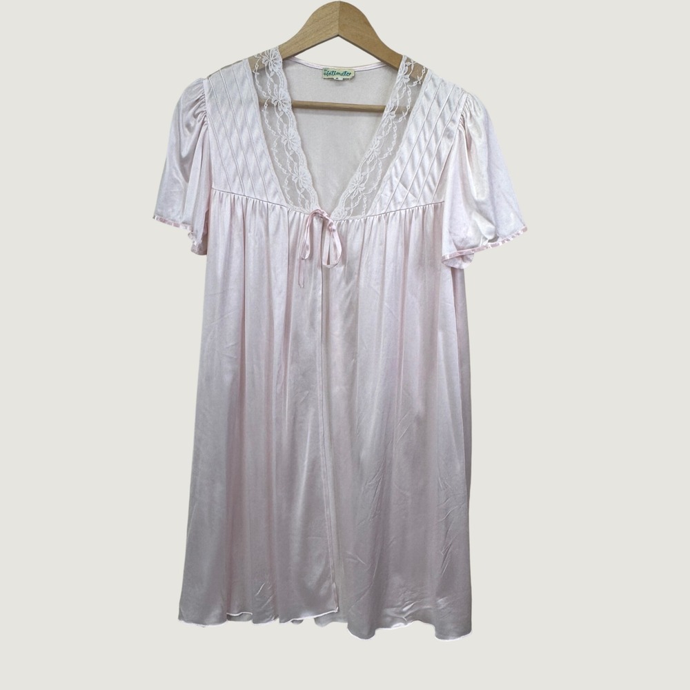 Intimate Vintage Nightgown Size S Pink Lace Trim Babydoll Coquette Balletcore